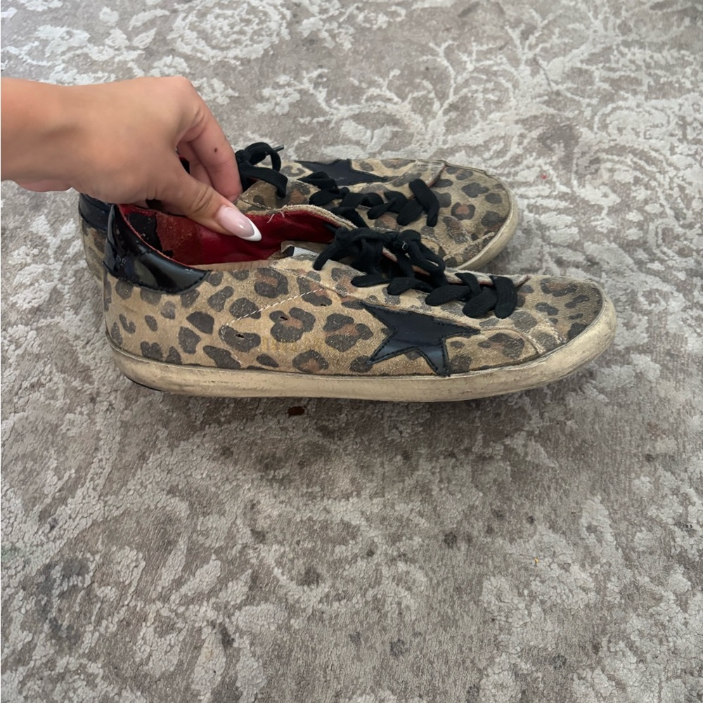 Golden goose size 38 Brown and Black Casual Sneakers with Leopard Print